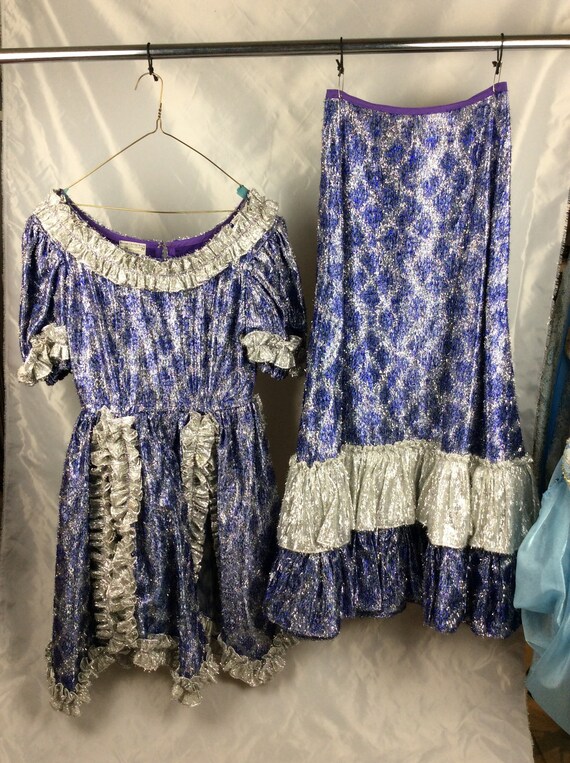 VINTAGE Periwinkle Showgirl Ballgown Costume from