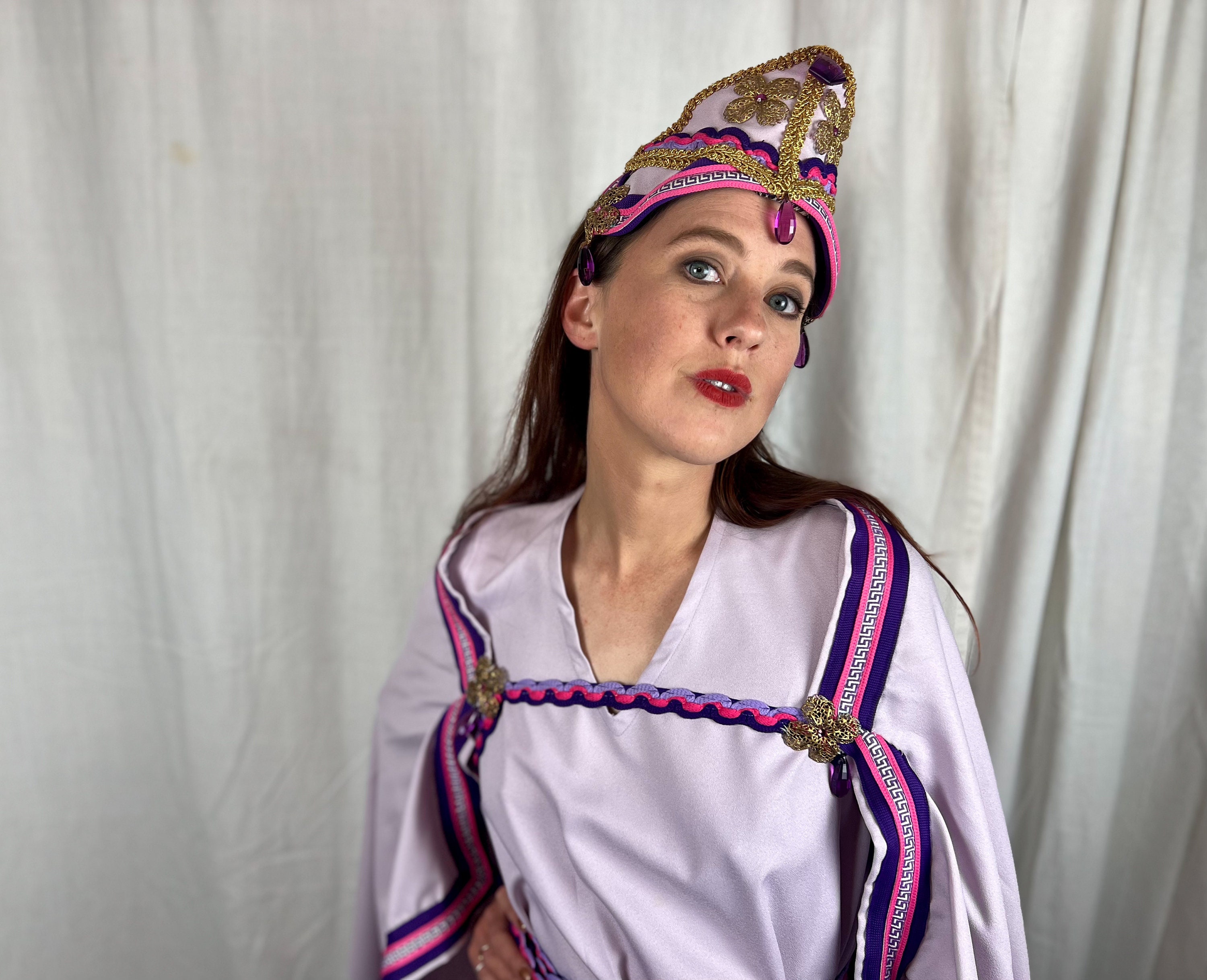 purple roman dress Haitryli Womens Halloween Greek Queen Dress Robe Ancient Roman Godness Empress Toga Historical Fancy Dress Lavender M, Women's, Size: Medium, Purple