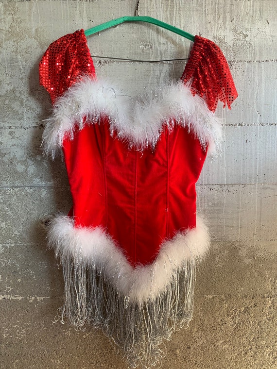 VINTAGE Fancy SANTA'S HELPER Showgirl Costume from
