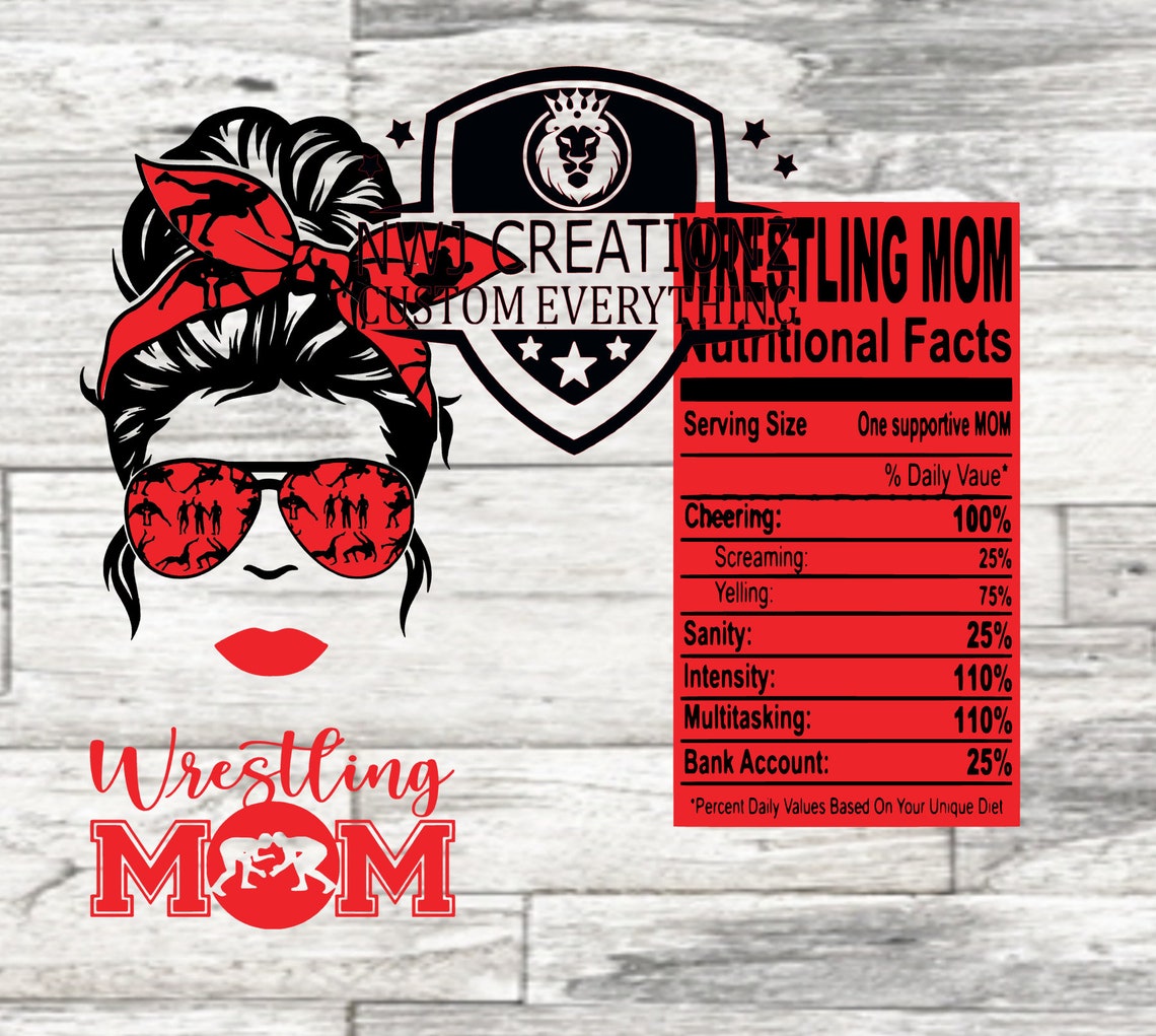 Wrestling Mom tumbler png with wood background for 20oz skinny | Etsy