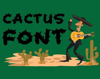 CACTUS FONT SVG, Cactus Alphabet Svg, Cactus Svg, Font Svg, Instant Download, Alphabet Svg, Digital Download, Cactus Letters Svg, File Svg