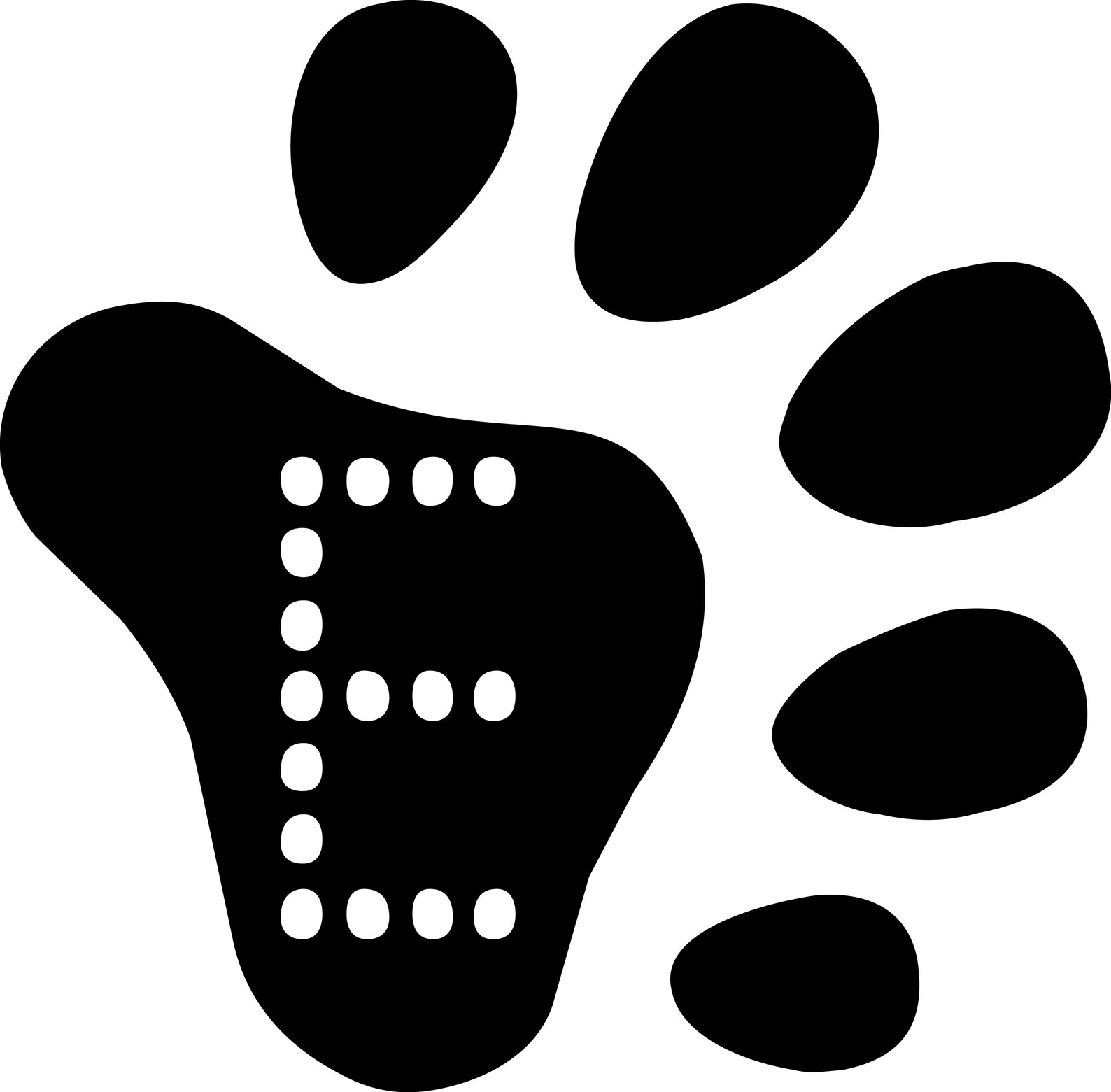 PAW FONT SVG, Paw Svg, Instant Download, Alphabet Svg, Digital Download ...