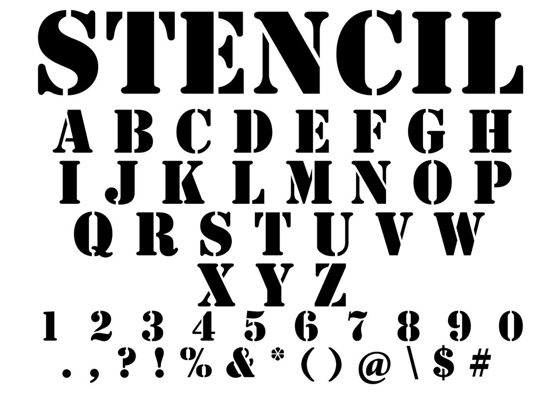 STENCIL FONT SVG Stencil Alphabet Svg Instant Download | Etsy