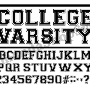 Varsity Schrift SVG, College-Schrift SVG, sofortiger Download, Schrift SVG, Sport Schrift SVG, digitaler Download, Baseball Schrift SVG, Varsity Alphabet SVG