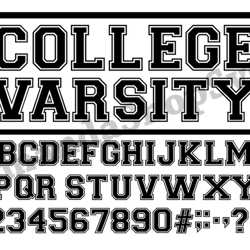 Varsity Font SVG College Font SVG Instant Download Font - Etsy
