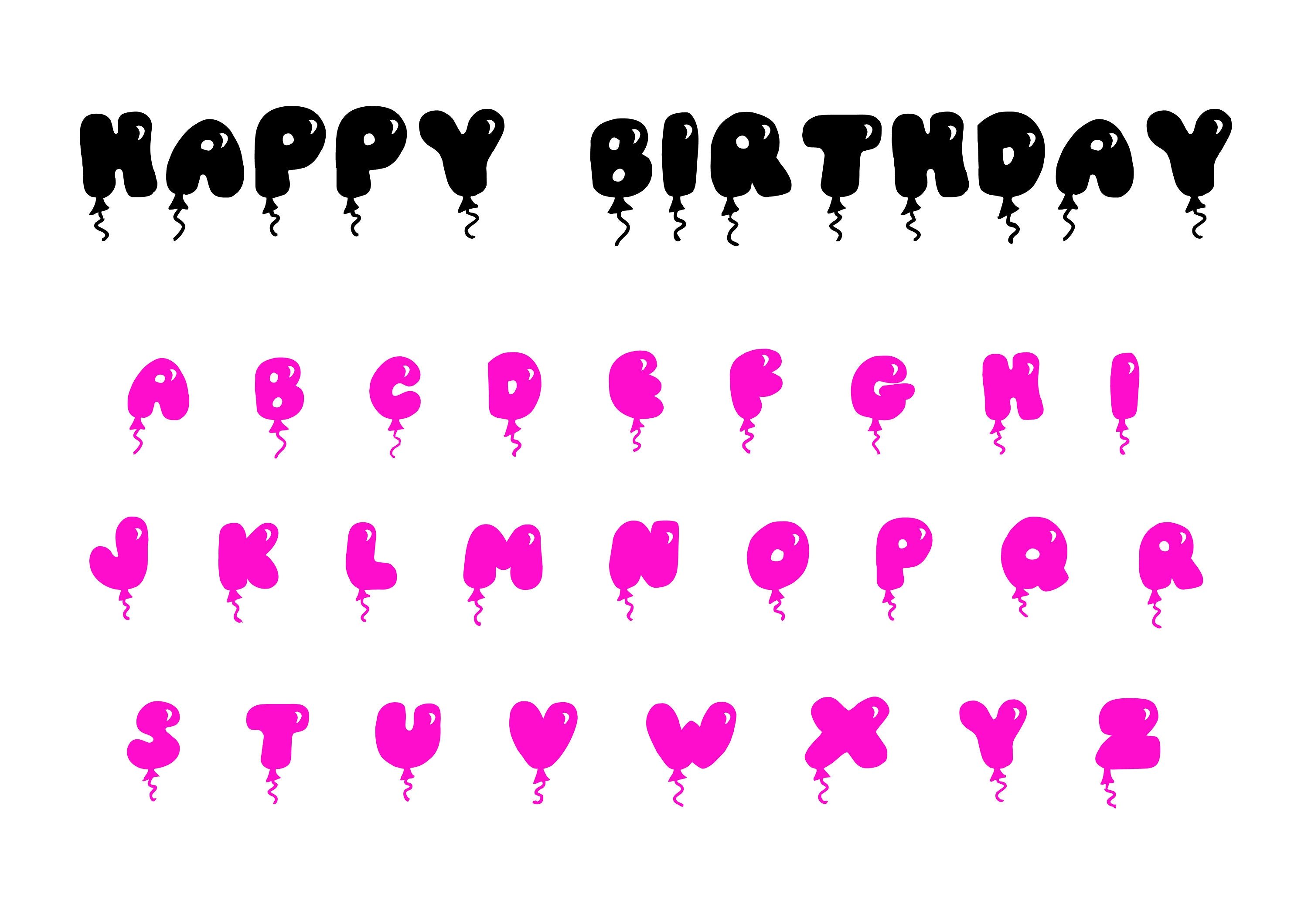Birthday Fonts SVG Happy Font SVG Birthday Alphabet SVG | Etsy