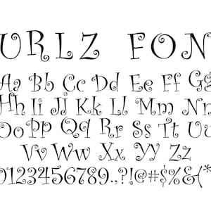 CURLZ FONT SVG, Alphabet Svg, Font Ttf, Download Font, Font Digital, Font ClipArt, Font Cricut, Alphabet ClipArt, Alphabet Cricut, Font Svg