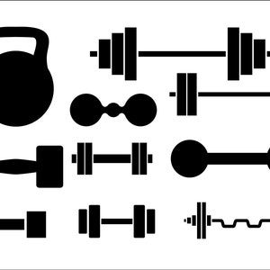 BARBELL BUNDLE SVG, Barbell Svg, Sport Svg, Weightlifting Svg, Bundle Svg, Instant Download, Gym Svg, Dumbbell Bundle Svg, Workout Svg, Svg