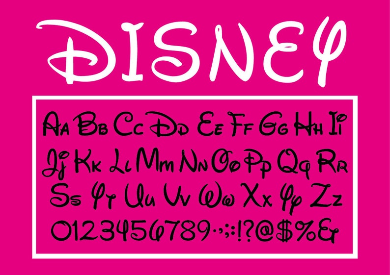 Disney Font SVG Disney SVG Disney Cricut Disney Alphabet Etsy