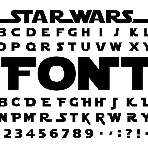 STARWARS FONT SVG, Star Wars Svg, Star Wars Aplhabet Svg, Font Svg, Instant Download, Alphabet Svg, Star Wars Font Svg, Star Wars Clip Art