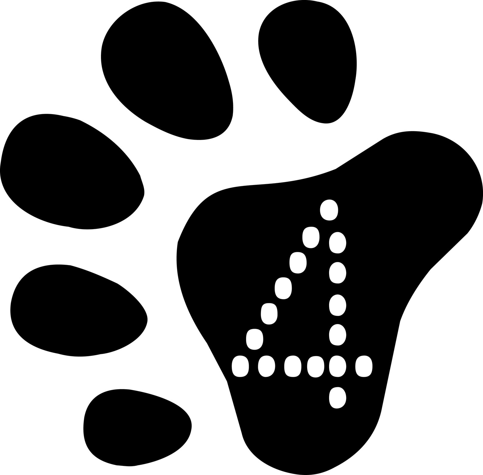 PAW FONT SVG, Paw Svg, Instant Download, Alphabet Svg, Digital Download ...