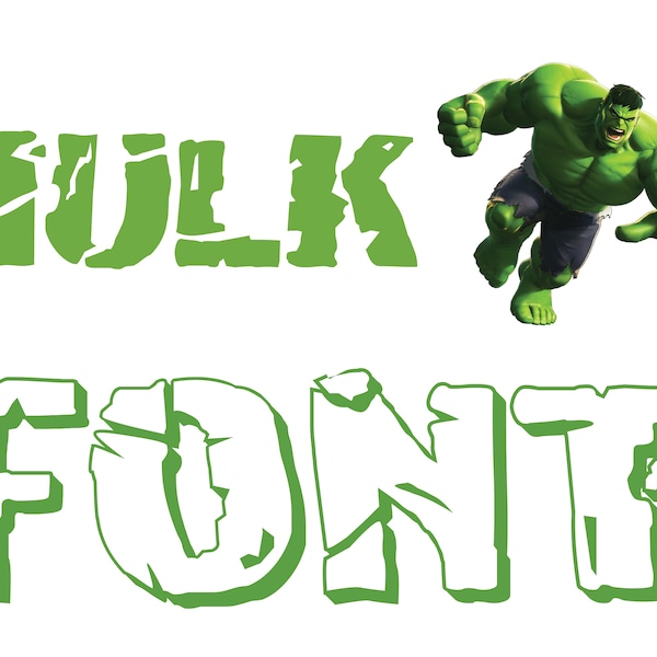 HULK FONT SVG, Hulk Svg, Hulk Alphabet Svg, Font Svg, Instant Download, Alphabet Svg, Digital Download, Font Ttf, Font Cricut, Font ClipArt