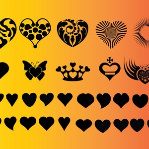 HEART BUNDLE SVG, Hearts Svg, Cricut Cut Files, Heart Cricut, Instant Download, Heart ClipArt, Digital Download, Love Svg, Valentine Day Svg