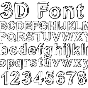 FONT 3D SVG, natychmiastowe pobieranie, alfabet SVG, pobieranie cyfrowe, czcionka TTF, pobieranie czcionki, czcionka cyfrowa, czcionka ClipArt, czcionka Cricut, alfabet