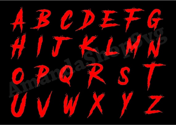 Horror Fonts Alphabet