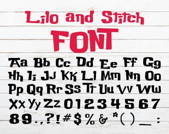 Lilo en Stitch FONT SVG, Lilo en Stitch Alphabet SVG, Lilo en Stitch Letters Font Svg, Lilo en Stitch Letters voor Cricut, Letters Svg