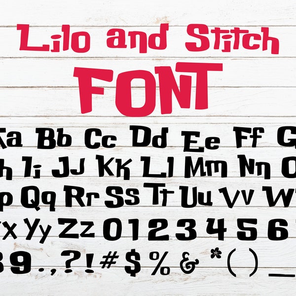 Lilo and Stitch FONT SVG, Lilo and Stitch Alphabet SVG, Lilo and Stitch Letters Font Svg, Lilo and Stitch Letters for Cricut, Letters Svg