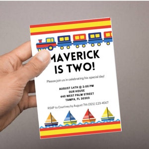 Things That Go Birthday Party Invitation