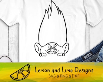 Branch peeking SVG cut file, Trolls Movie SVG, Animation Movie SVG png dxf