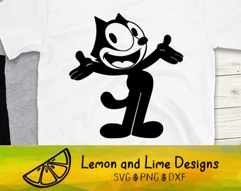 Felix the Cat SVG cut file, Classic Cartoon SVG, Cartoon Show SVG png dxf