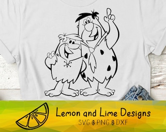Fred and Barney SVG cut file, The Flintstones SVG, Cartoon SVG png dxf