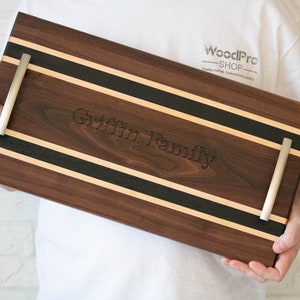Wood Large Custom Charcuterie board personalized serving with handles Engraved Gift Initial for mom Housewarming Great Parent Wedding In law