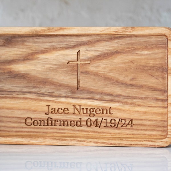 Personalized Wooden Valet tray for him, Custom confirmation gift for men, Personalized Baptism Gifts for Boys, Christening Gift for son