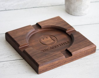 Personalized Wooden Cigar Ashtray, Engravable Business Logo, Premium Corporate Gifts, Employee Appreciation, Promotion Reward Retirement