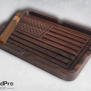 Cigar ashtray, Cigar tray, Cigar ash tray, Unique Valentines gift for husband, Custom cigar ashtray, 5th anniversary gift for him wood