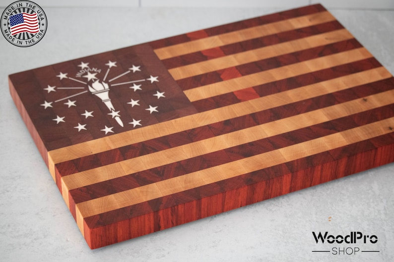Handcrafted Custom End Grain American Flag Cutting Board Etsy