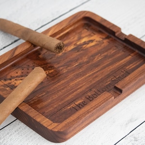 Personalized solid wood engraved cigar ashtray, cigar personalised ashtray, groomsman thank you gift, groomsman gift ideas, best man gift