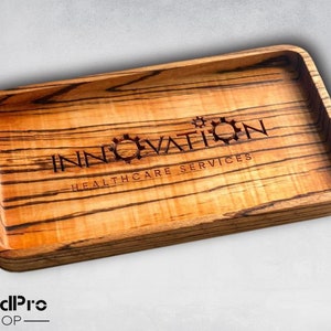 Valet Tray | Custom Wood Tray with Logo | Personalized gift | Business Logo Promotional Tray | Corporate gift | Wooden tray | Serving tray