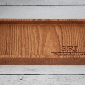Personalized engraved wood catchall tray, engraved valet tray, mens valet tray, custom wood valet tray, personalized desk organizer for him