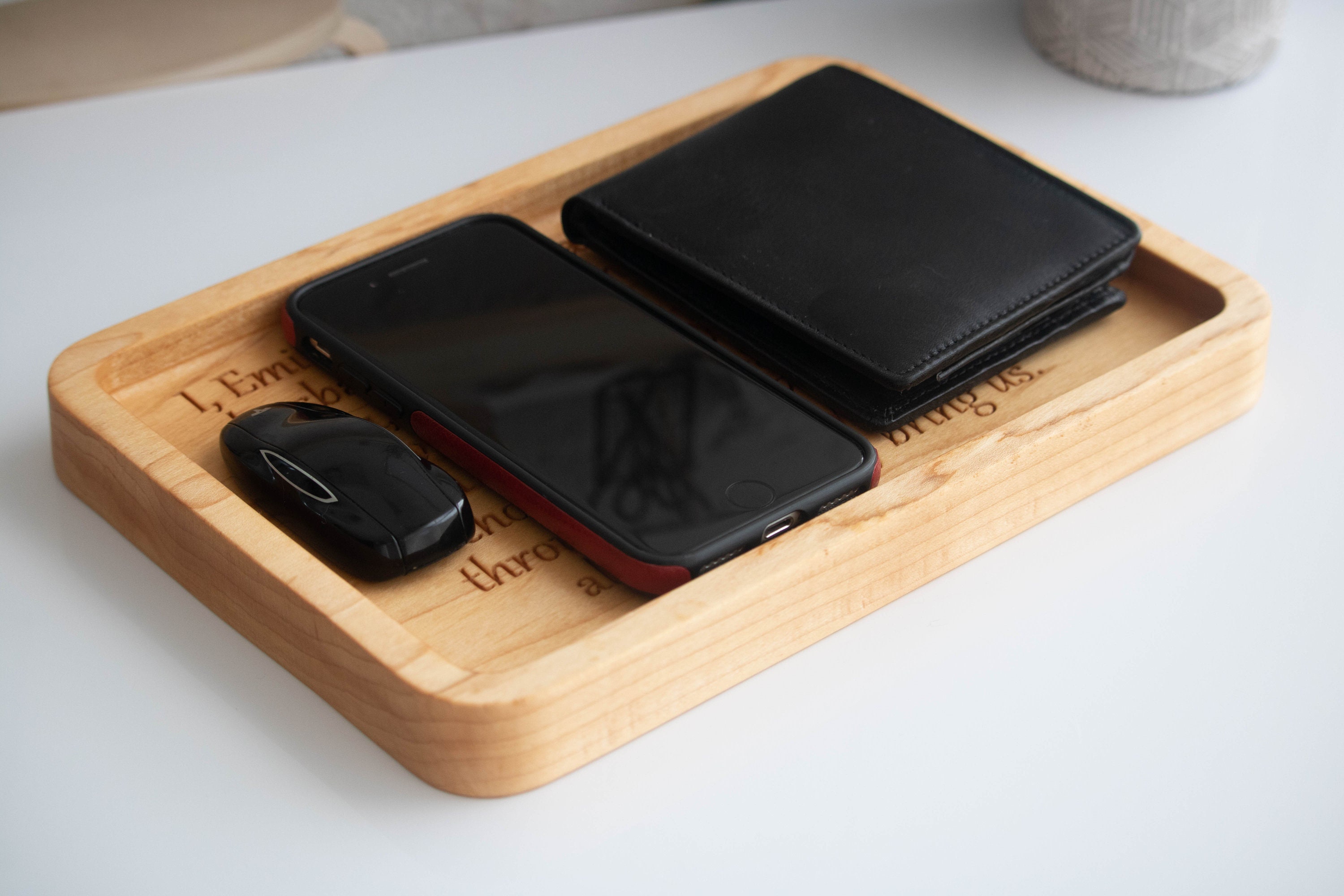Personalized Wooden Catchall Tray for Husband, 5th Anniversary Gift for ...