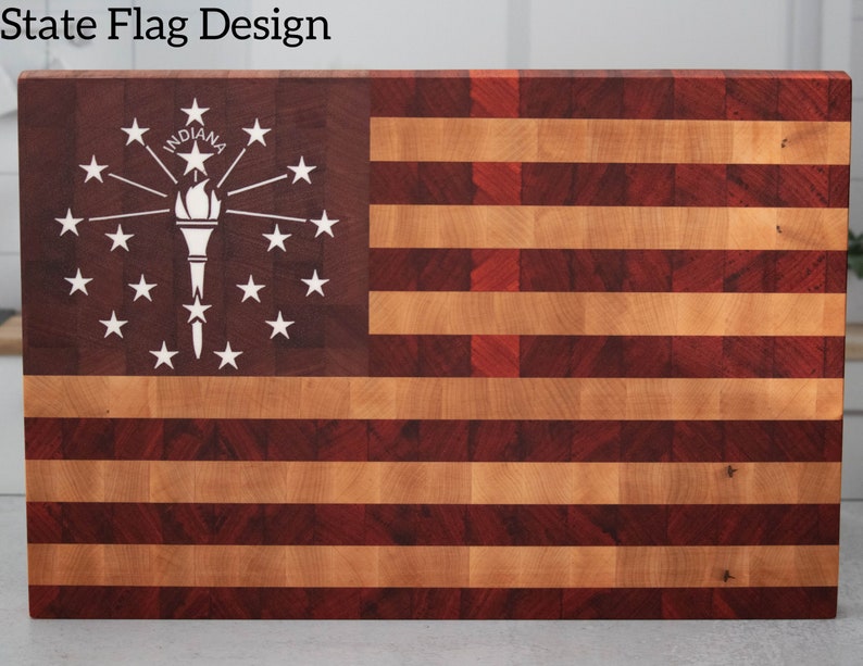 Handcrafted Custom End Grain American Flag Cutting Board Etsy
