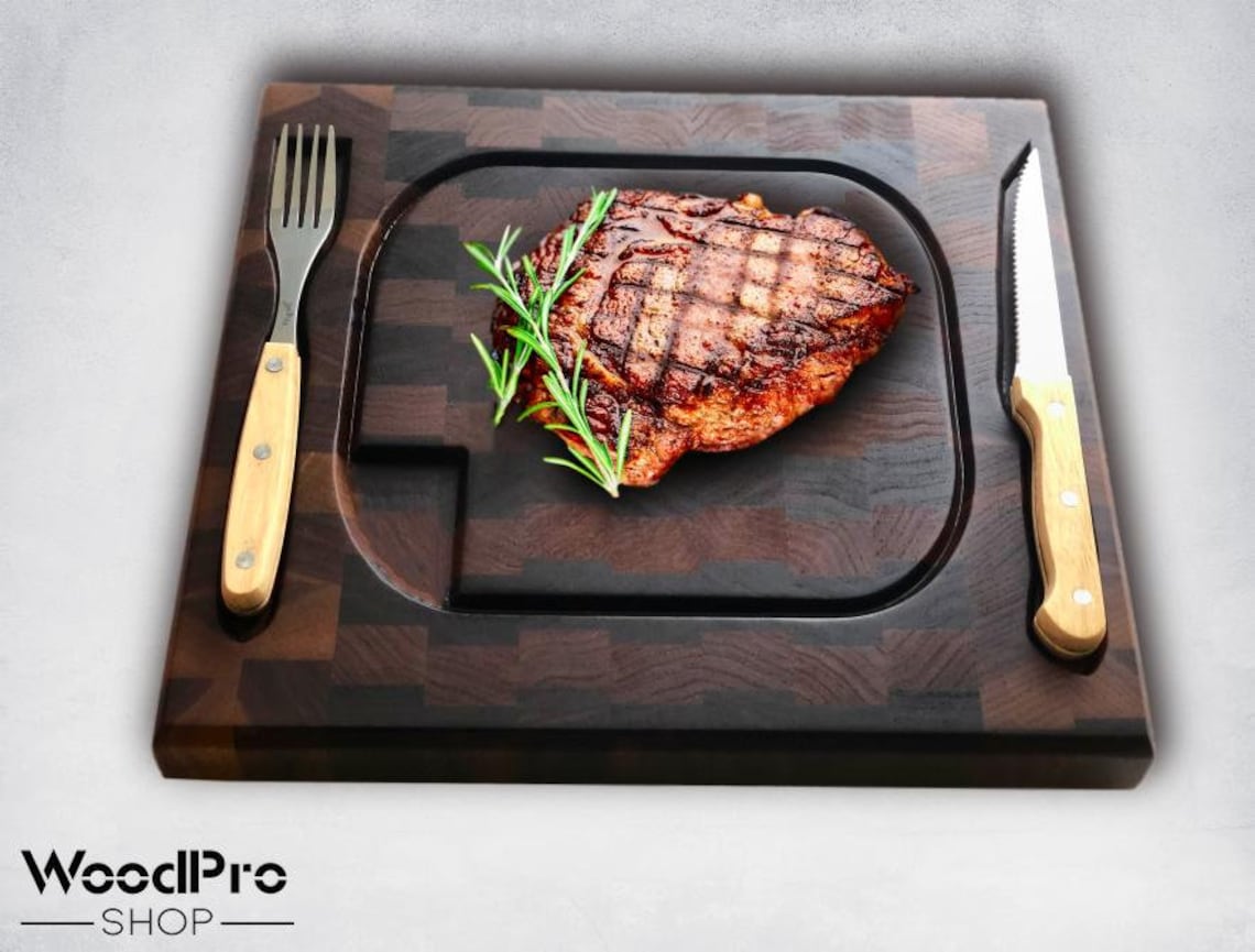 Steak board with groove Personalized gift Cutting board Etsy