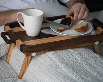 Breakfast in Bed Table | Breakfast tray | Folding Serving Tray | Breakfast bed tray | Folding tray table | Eating tray | Personalized  tray