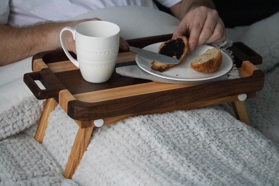 Mesa Bandeja Bamb� Para Comer De Desayuno En La Cama Mesita Con Patas  Plegables