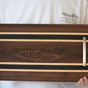 Wood Large Custom Charcuterie board personalized serving with handles Engraved Gift Initial for mom Housewarming Great Parent Wedding In law image 2