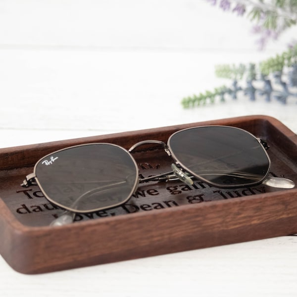 Thoughtful  Wedding Gift for future Son-in-Law, Wooden Catchall Tray Customized for him, Dresser EDC Organizer, Man's EDC Desk Organizer,