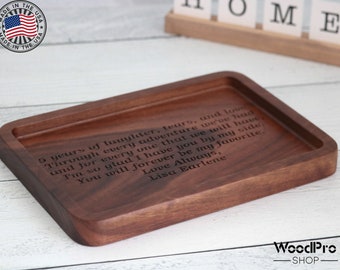 Personalized 5th Anniversary Wooden Catchall Tray for Him, A Heartfelt Gift for Your Husband, 5th anniversary personalized gift from wife