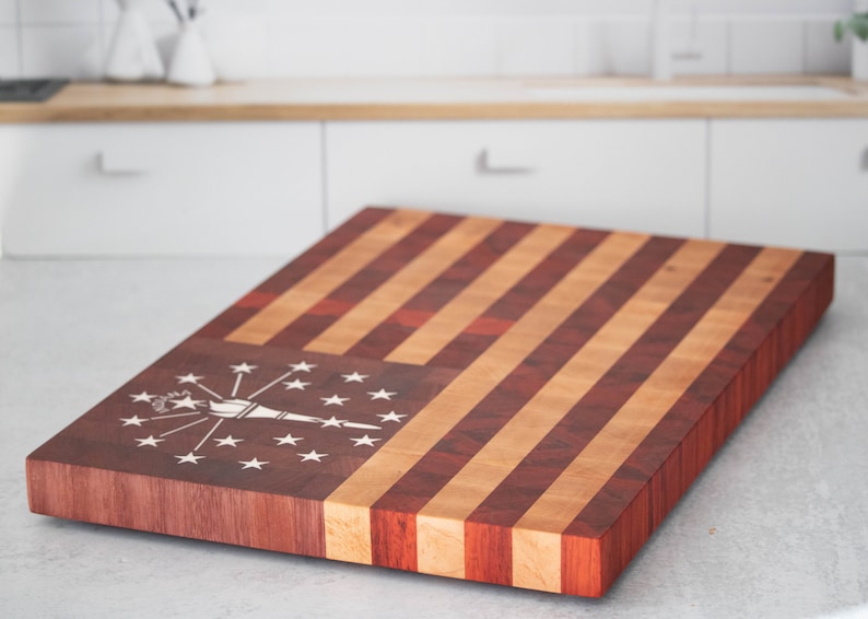 Handcrafted Custom End Grain American Flag Cutting Board Etsy