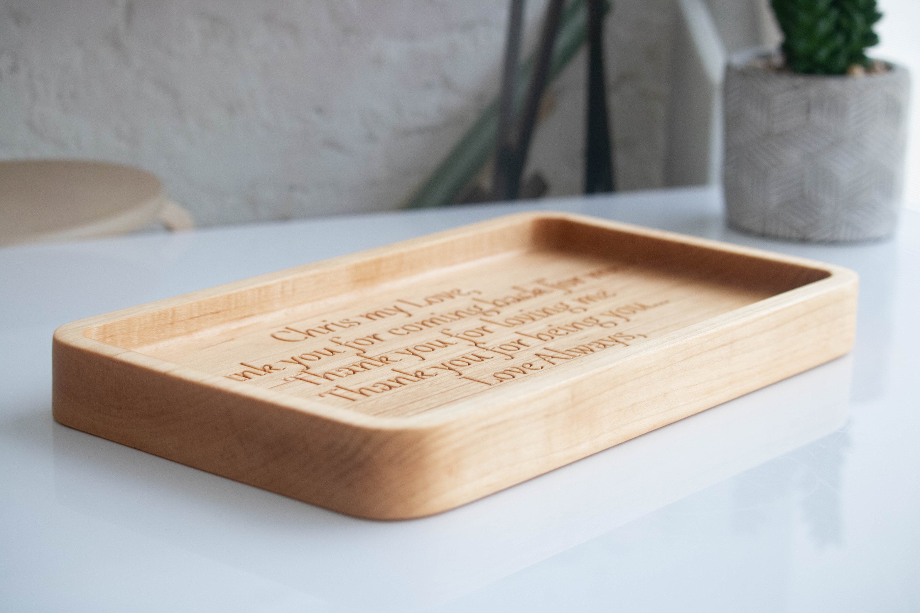 Personalized Wooden Catchall Tray for Husband, 5th Anniversary Gift for ...