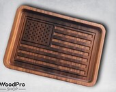 Wood catchall tray, EDC tray, personalized wedding gift, Jewelry tray, custom catchall tray, wood desk organizer, gift for American patriot