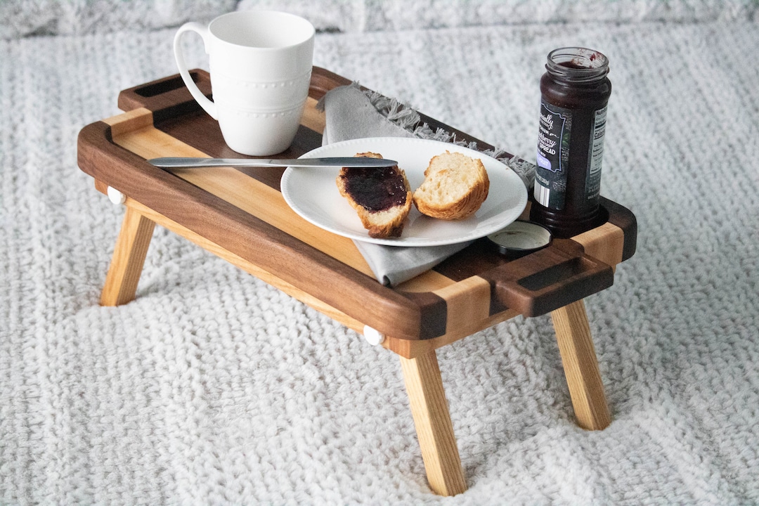 Breakfast in Bed Table Breakfast Tray Folding Legs Tray Personalized Gift Wedding Anniversary New Home Gift Bed and Breakfast Table Wood Etsy