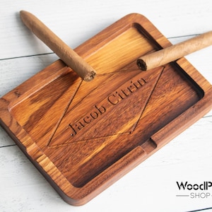 Personalized wood ashtray for him, engraved ash tray, gift for him unique, wood anniversary gift idea, 5th anniversary gift for husband