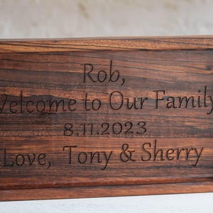 Personalized Wedding Catchall tray for Son-in-Law, Gift from Future Parents-in-Law for him, Engraved Keepsake for Engagement or Wedding Day