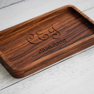 Wedding wood ring holder engraved Personalized Jewelry dish Bridesmaid Proposal Trinket Dish Bridal Shower Gift Engagement Ring Dish