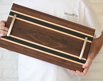 Wood Large Custom Charcuterie board personalized serving with handles Engraved Gift Initial for mom Housewarming Great Parent Wedding In law