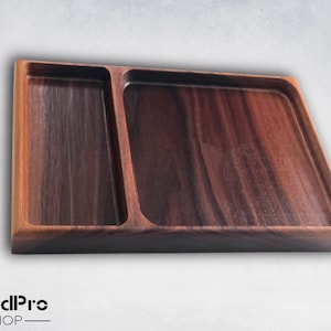 Two compartment catchall tray | Key dish tray | Personalized valet tray | Christmas gift for boyfriend | Valet tray | Personalized wood tray